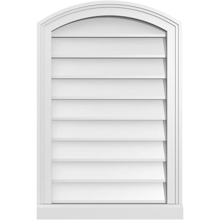 Ekena Millwork Arch Top Surface Mount PVC Gable Vent: Functional, w/ 2"W x 2"P Brickmould Sill Frame, 20"W x 30"H GVPAR20X3003SF